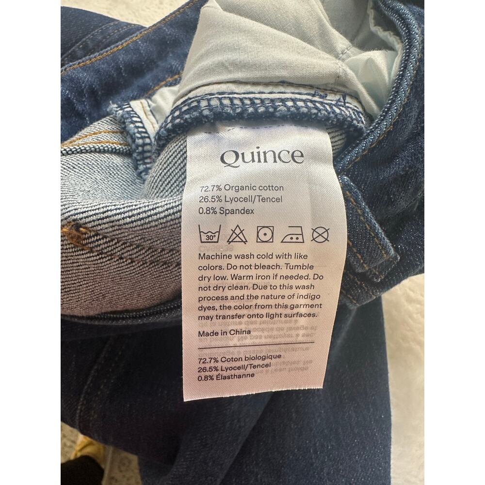 Quince Bella Stretch Relaxed Straight Jeans Size 32/14 Stormy Blue EUC - Picture 6 of 8